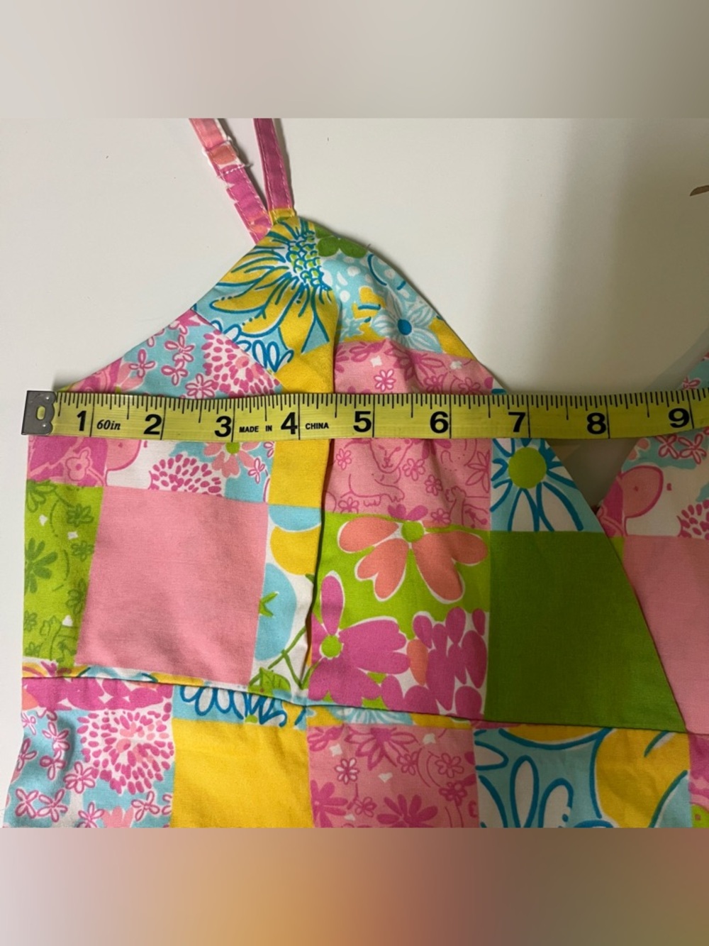 Lilly Pulitzer Vintage Patchwork Dress Colorful Floral Cotton Blend Beach Sz 6 - Picture 11 of 16